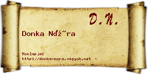 Donka Nóra névjegykártya