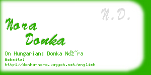 nora donka business card